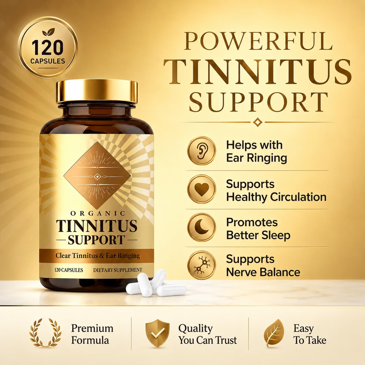 QDXHAYC Tinnitus Relief for Ringing Ears Capsule 480 Count