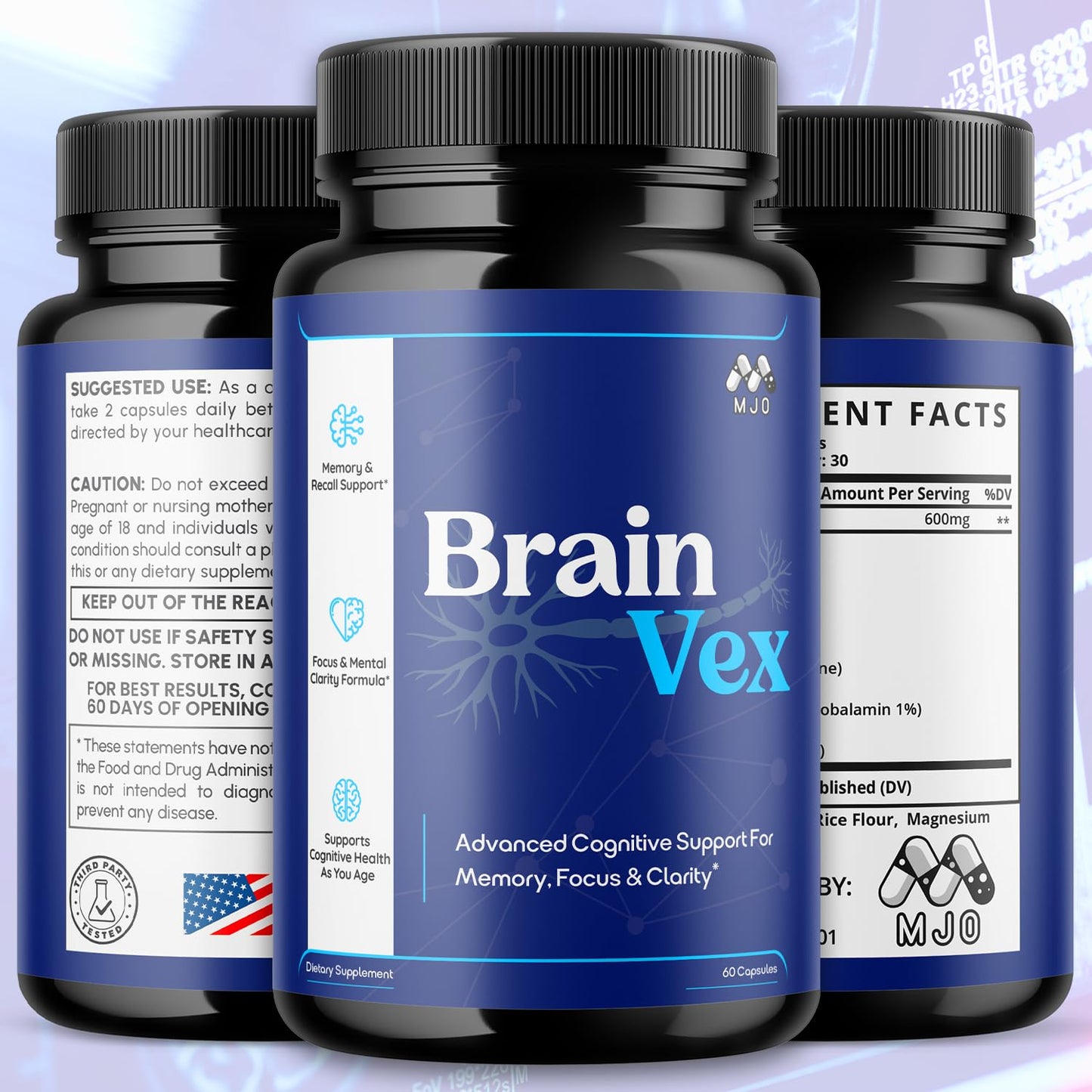 MJO Brain Vex Capsules 180 Capsules