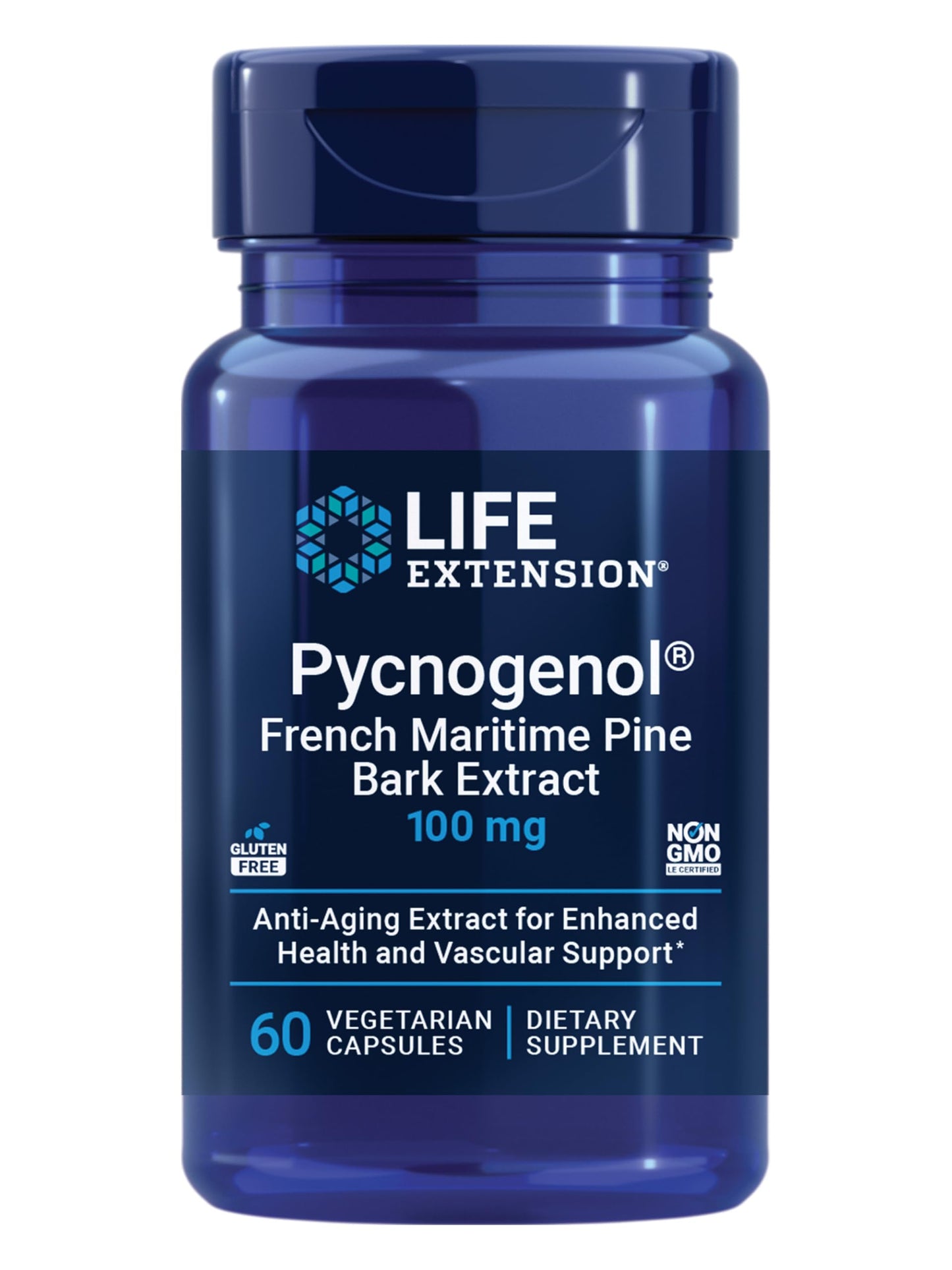 Life Extension Pycnogenol French Maritime Pine Bark Extract Capsule, 60 Count