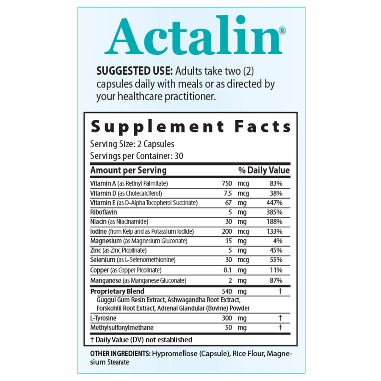 Medix Select Actalin Thyroid Supplement Capsule 60 Count