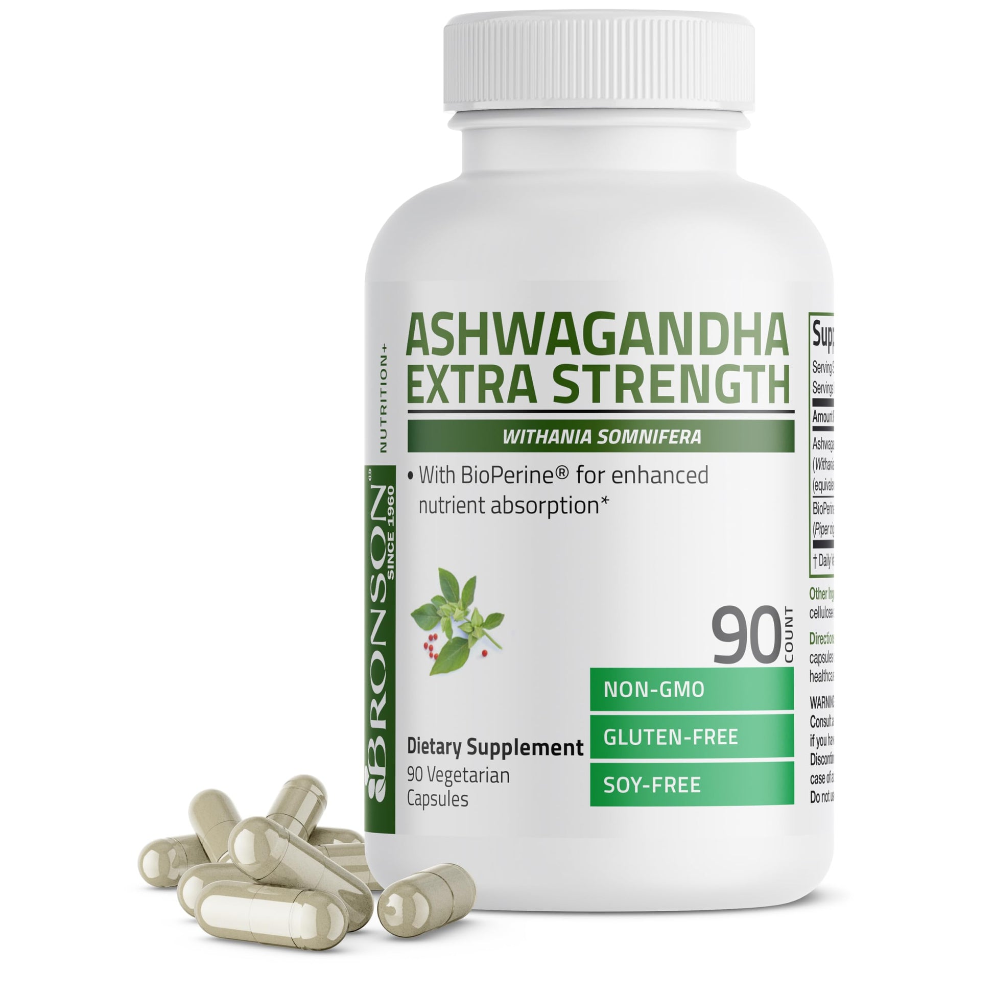 Bronson Ashwagandha Extra Strength Stress & Mood Support Capsules 90 Count