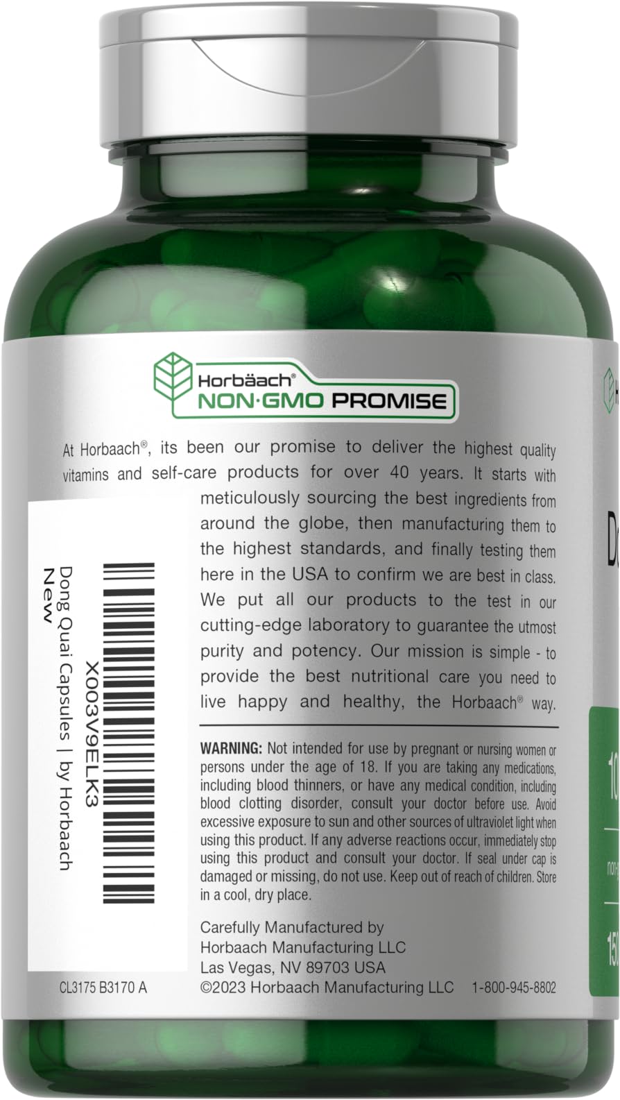 Horbäach Dong Quai Capsules 150 Count