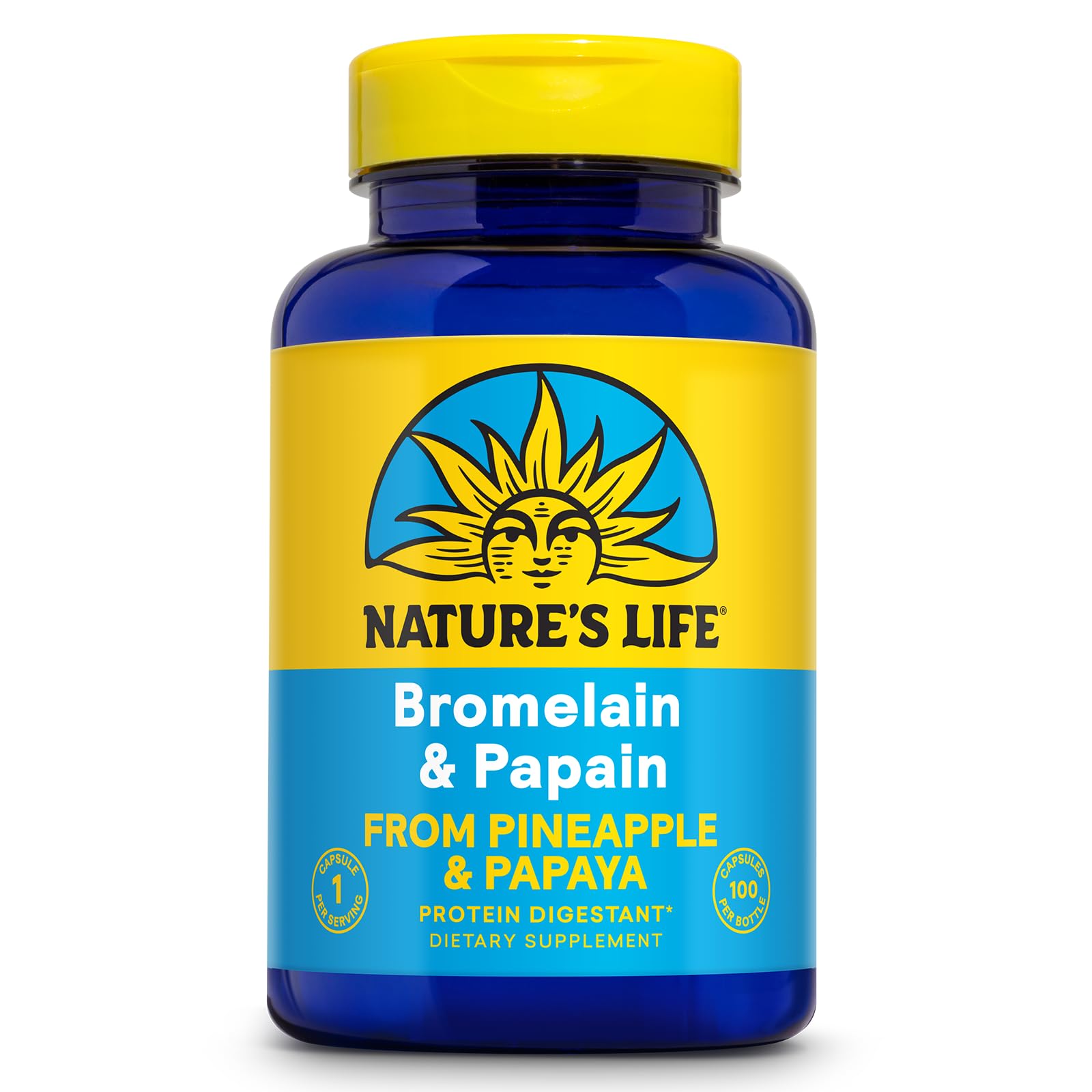 Nature's Life Bromelain & Papain Proteolytic Enzymes Capsule, 100 Vegetarian Capsules