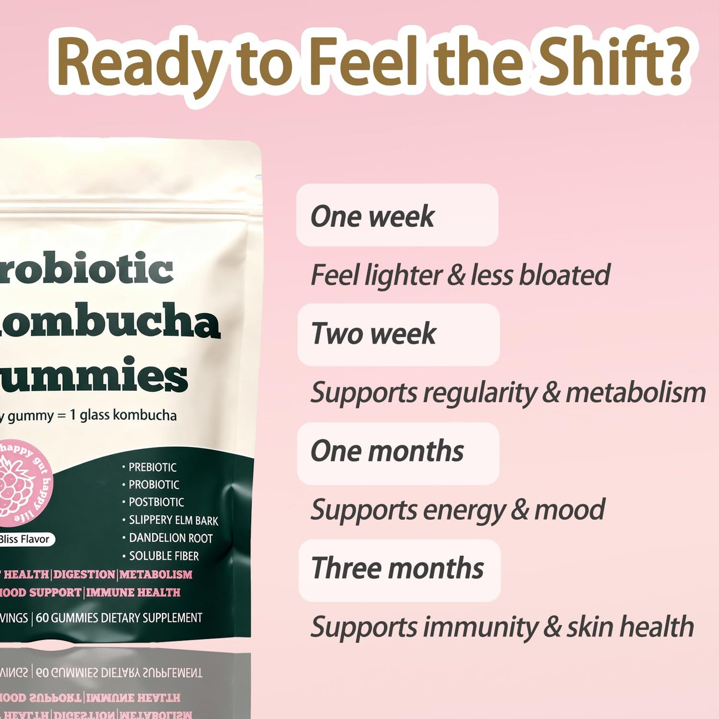 Voererh Jevawell Kombucha Gummies, 60 Gummies