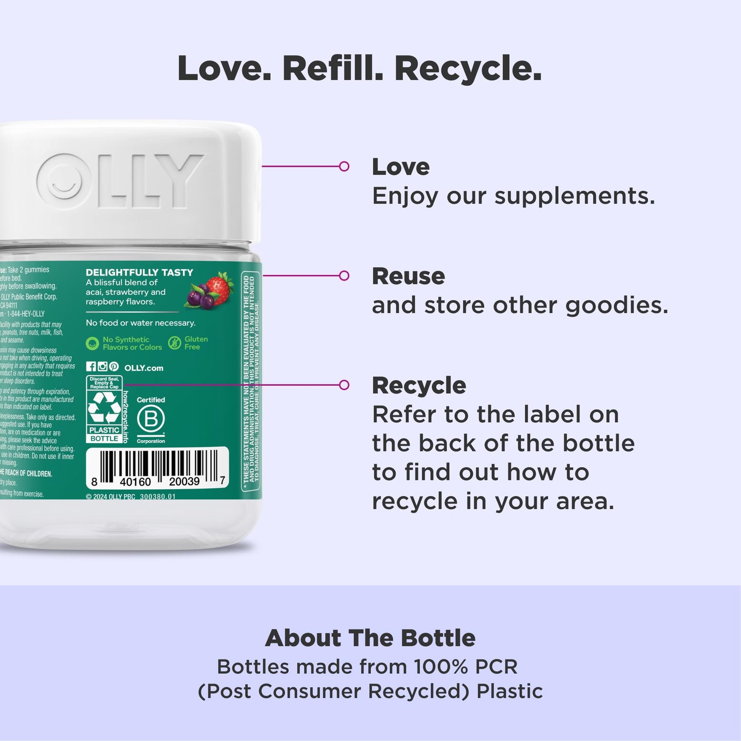 OLLY Muscle Recovery Sleep Gummies, 80 Count