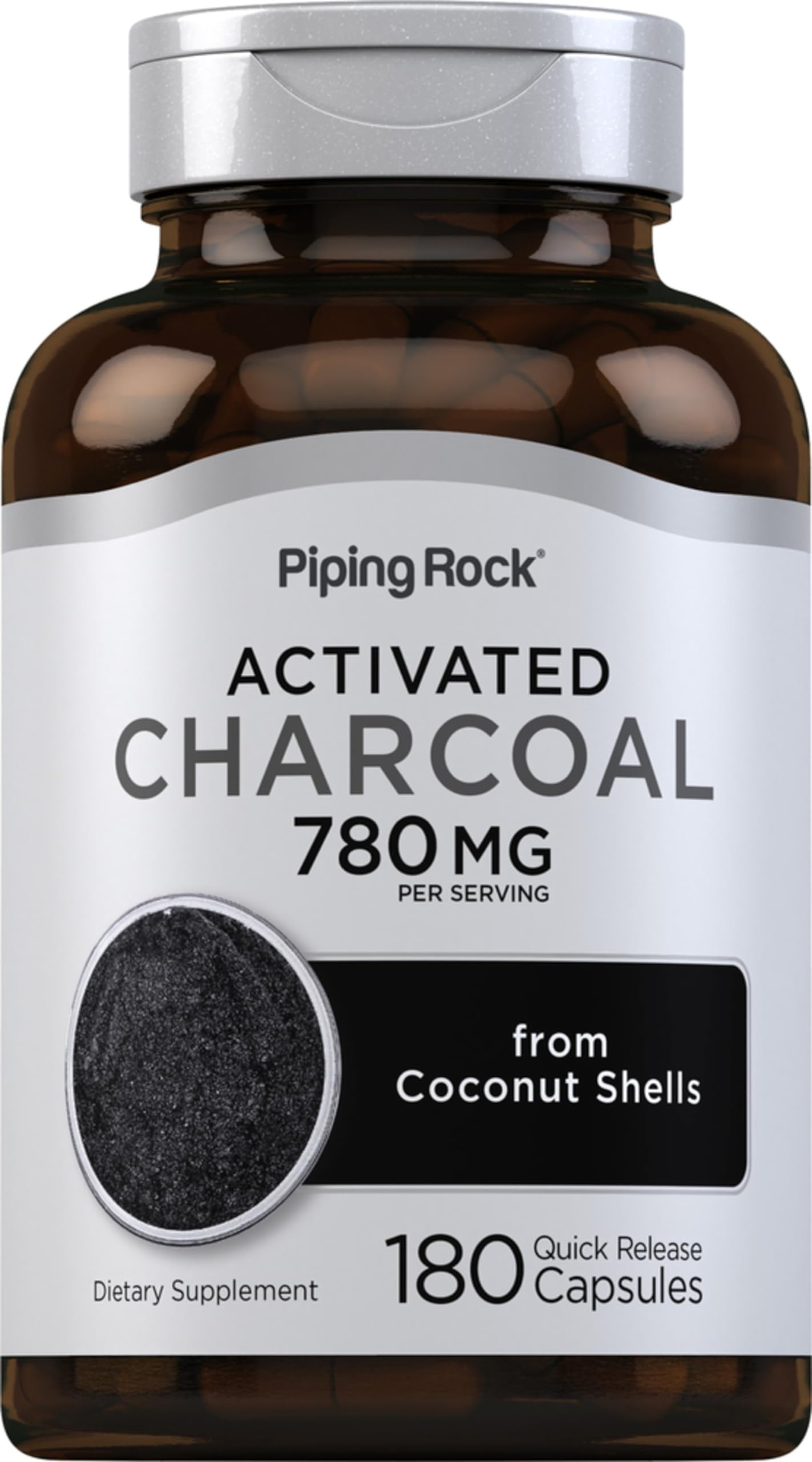 Piping Rock Activated Charcoal Capsule 180 Count