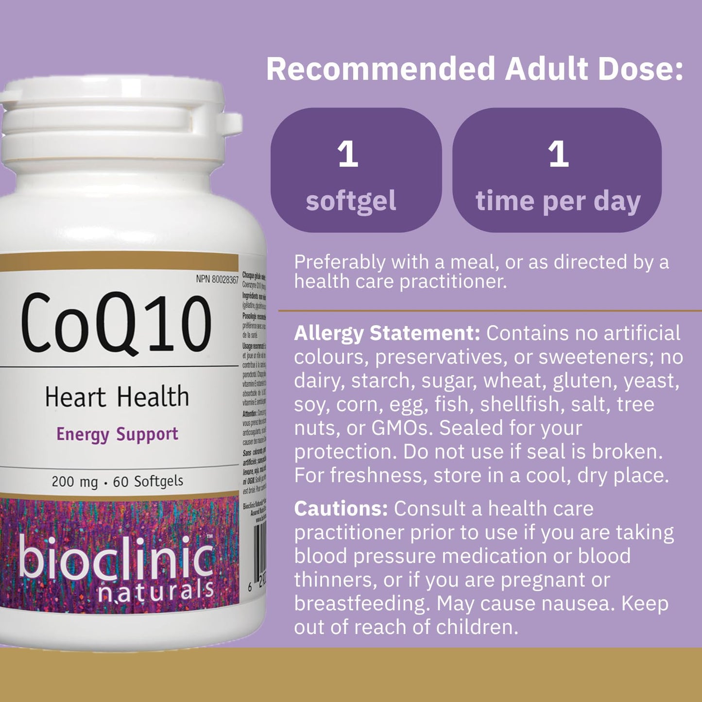 Bioclinic Naturals CoQ10 200 mg Softgels 60