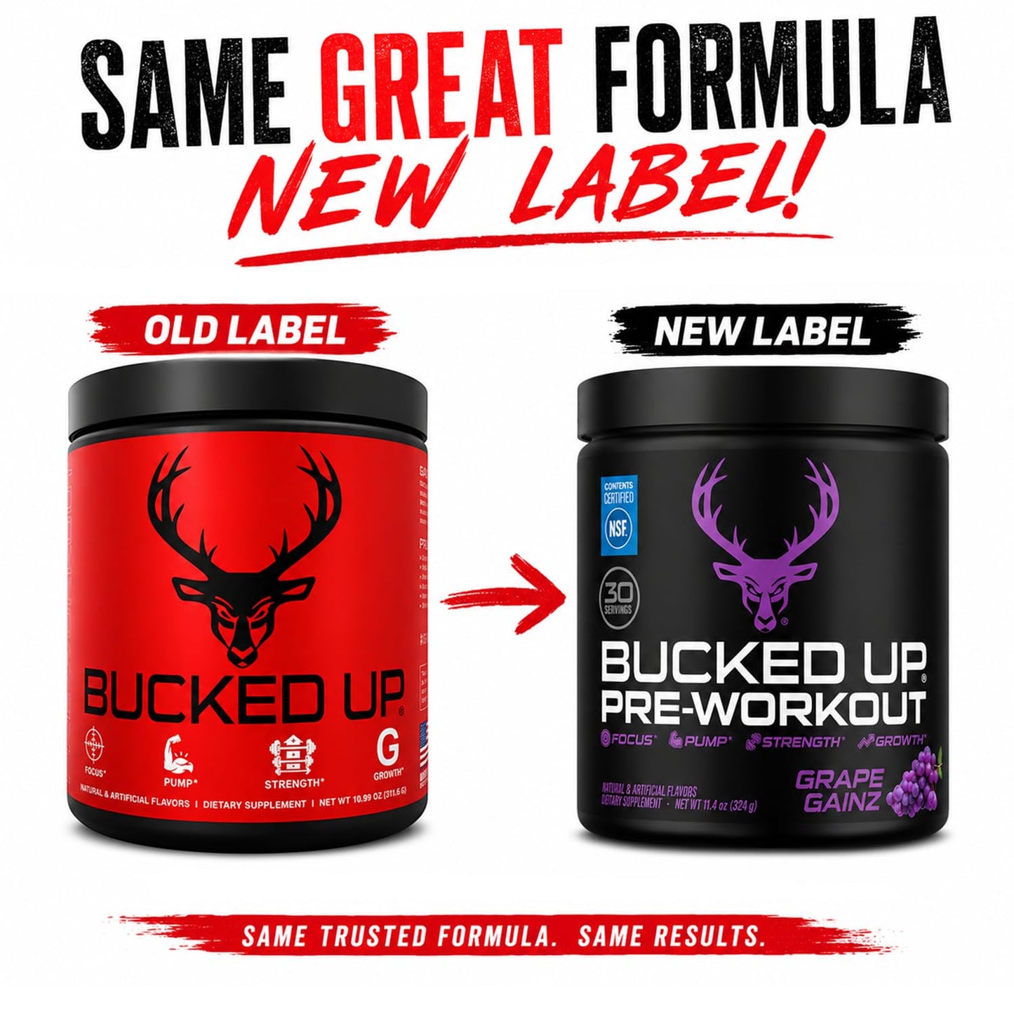 Bucked Up Pre Workout Powder (Grape) 10.99 Ounce