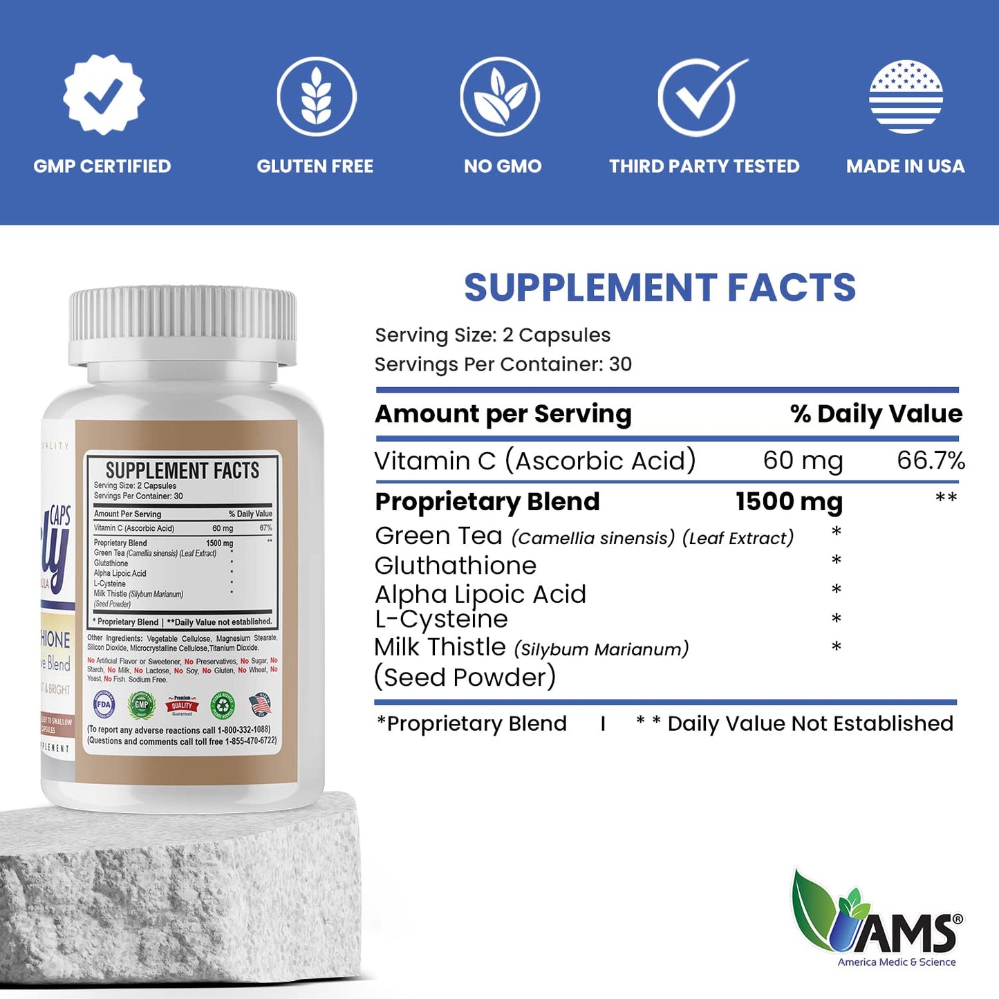 America Medic & Science Pearly Caps 60 Capsules