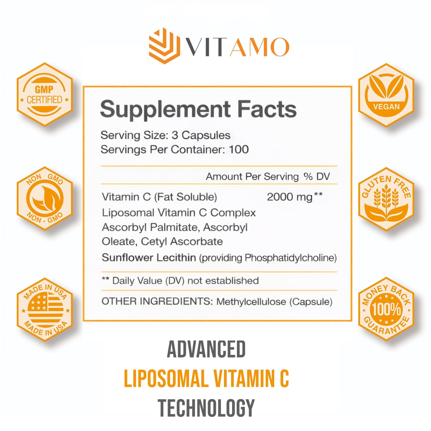 Vitamo Liposomal Vitamin C 2000mg Capsule, 300 Count