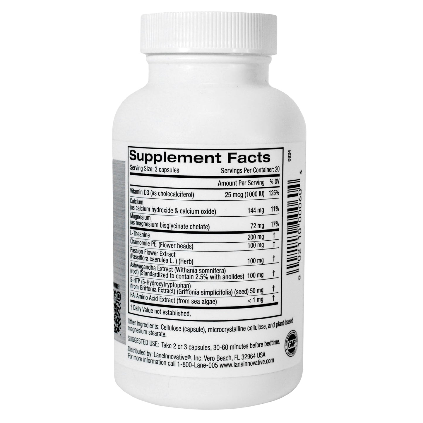 LANE LABS Somni Sleep Aid Supplement Capsule, 60 Count