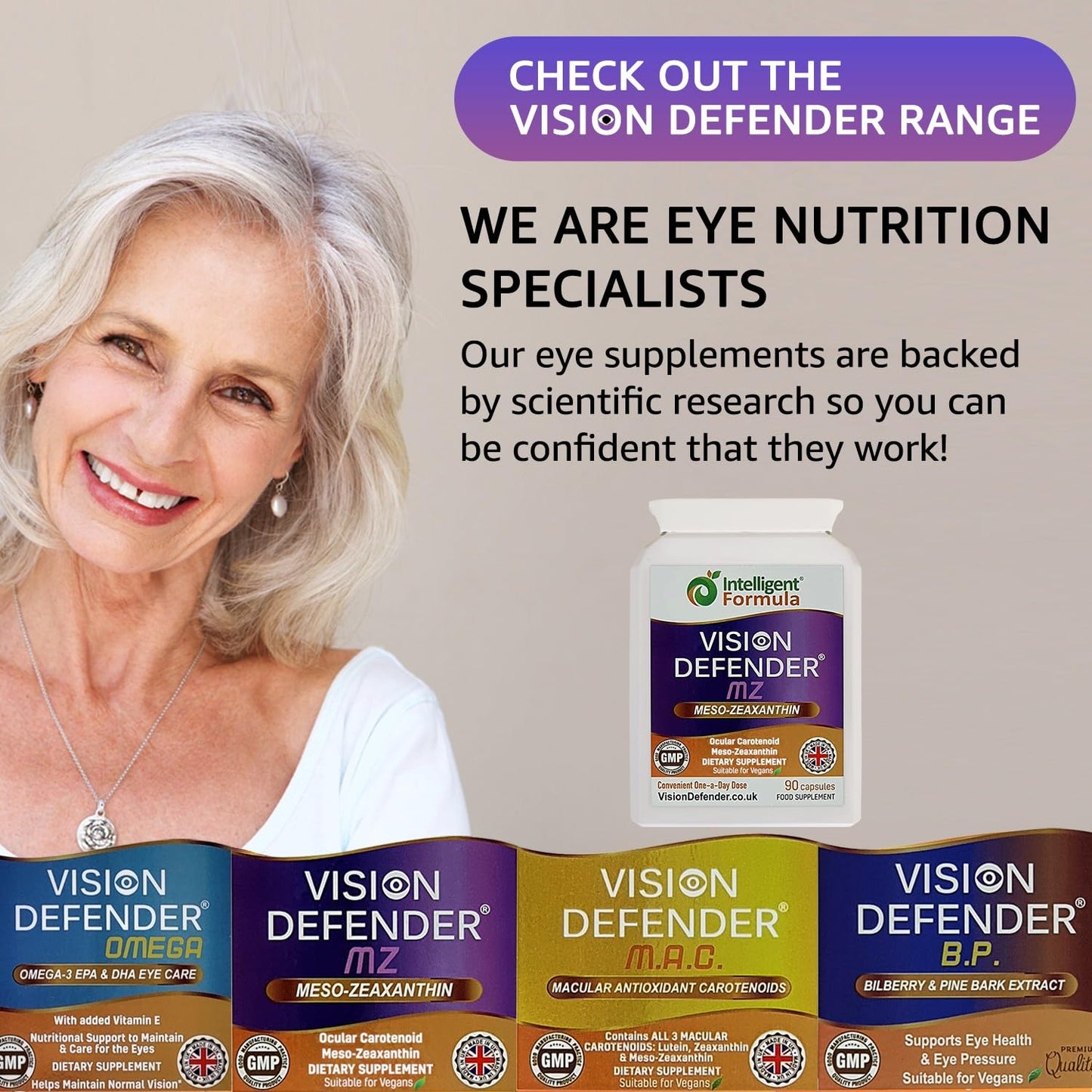 Intelligent Formula Vision Defender Meso Zeaxanthin Eye Supplement Capsule 90 Capsules