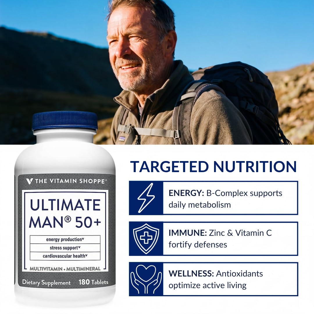 The Vitamin Shoppe Ultimate Man 50+ Multivitamin, 180 Tablets