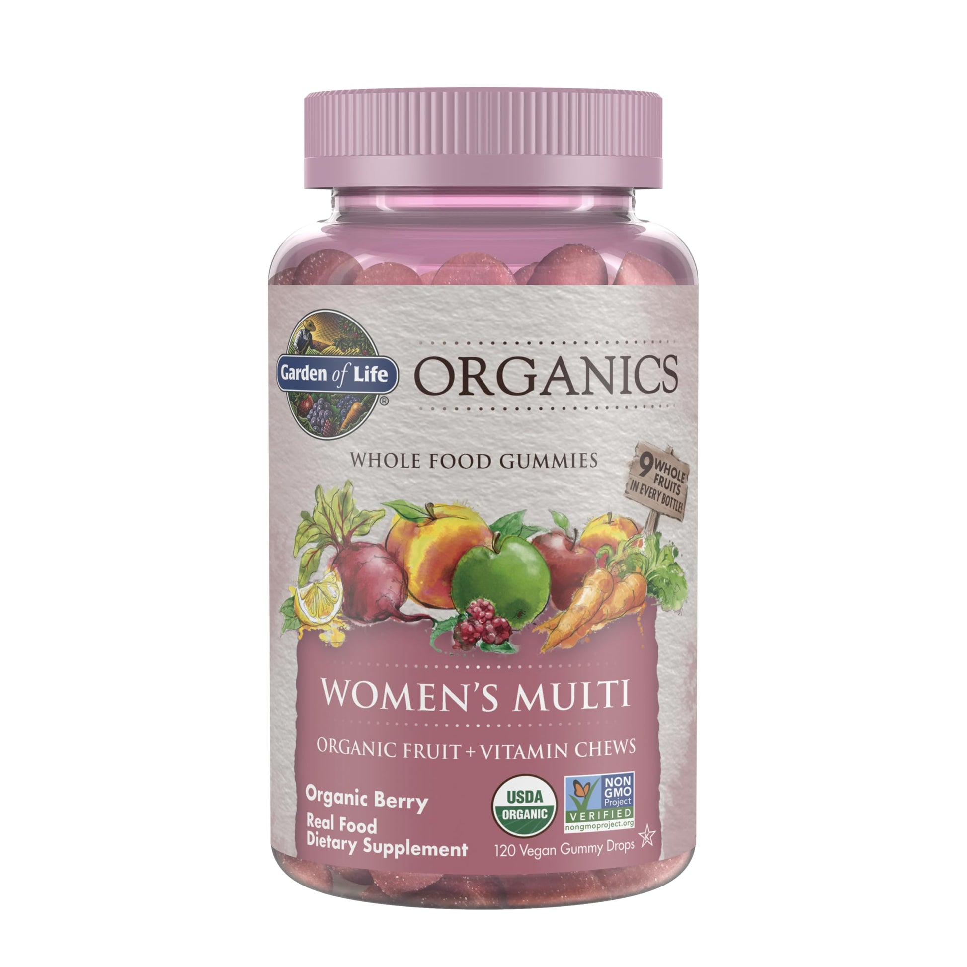 Garden of Life Organics Women's Gummies Multivitamin, 120 Gummies