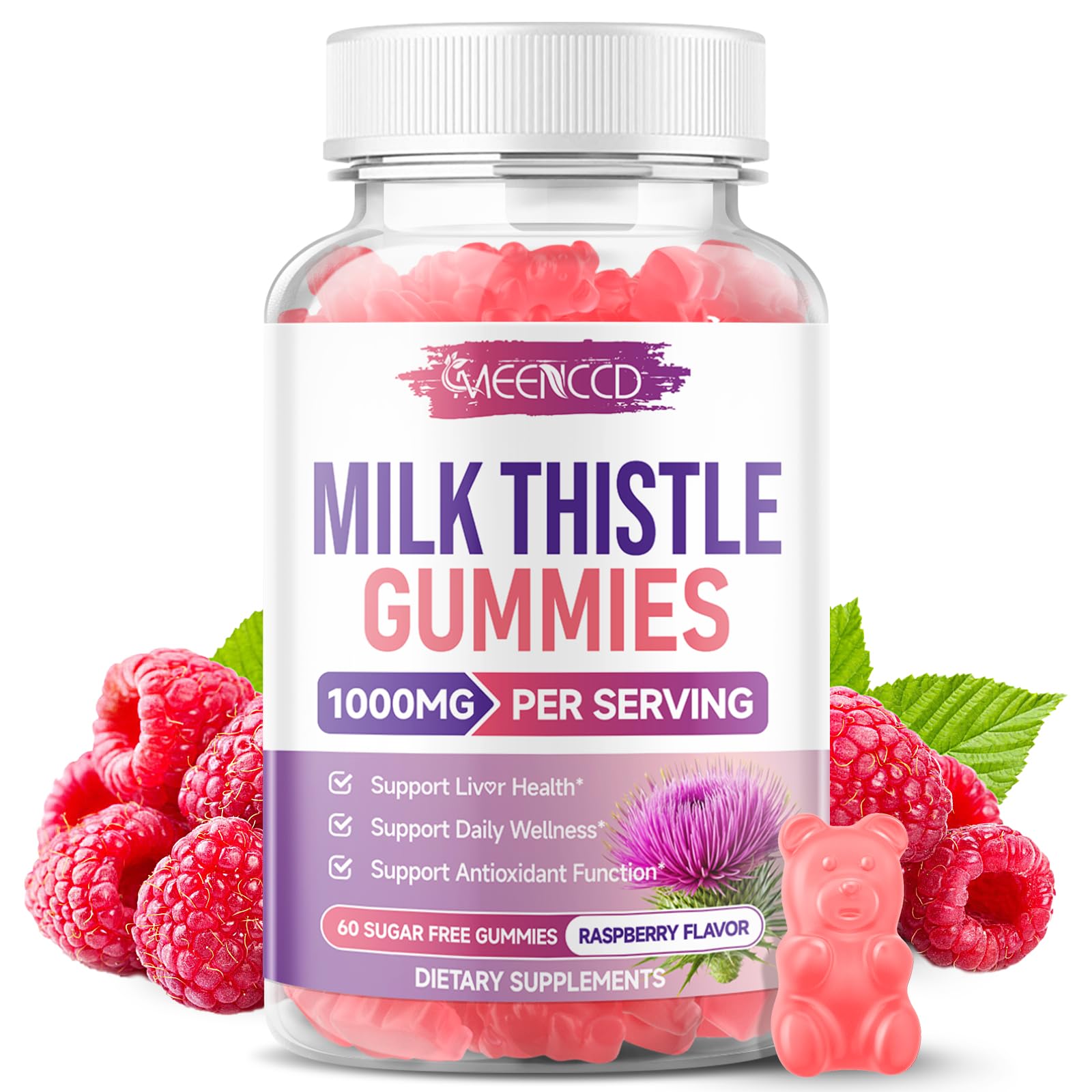 MEENCCD Milk Thistle Gummies 60 Count