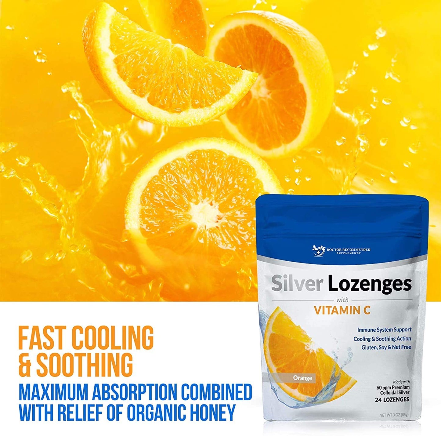 DOCTOR RECOMMENDED SUPPLEMENTS Silver Lozenges with Vitamin C, 48 Count