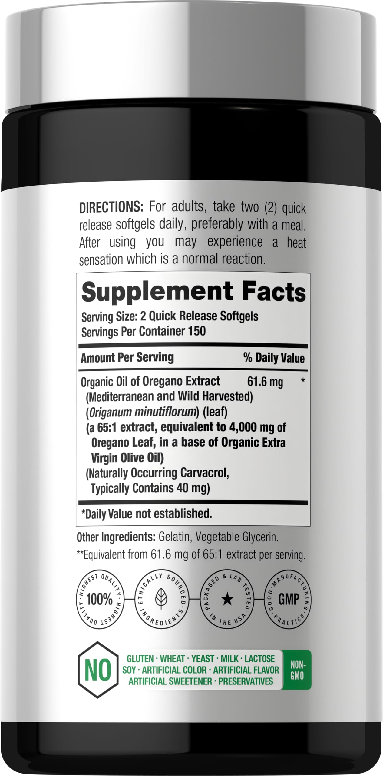 Horbäach Oregano Oil Softgels 300 Count
