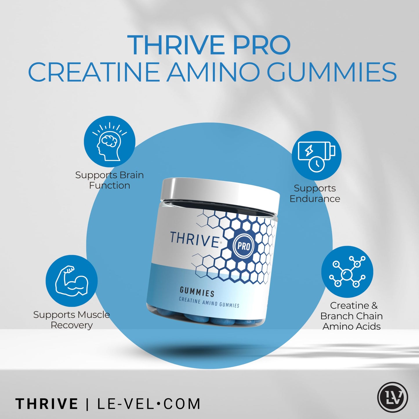 Le-Vel Thrive PRO Gummies - Creatine Nutritional Supplement, 60 Count