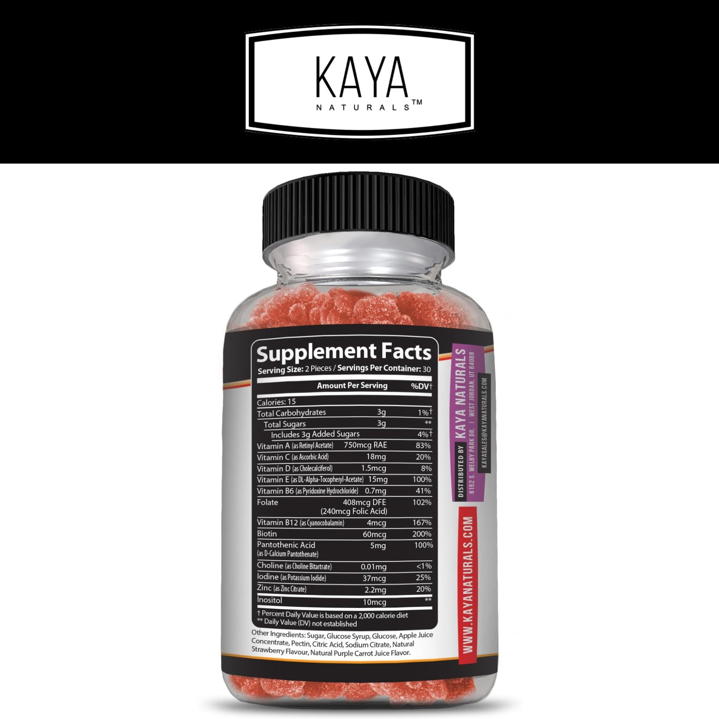 Kaya Naturals Adult Multivitamin Gummy, 60 Gummies