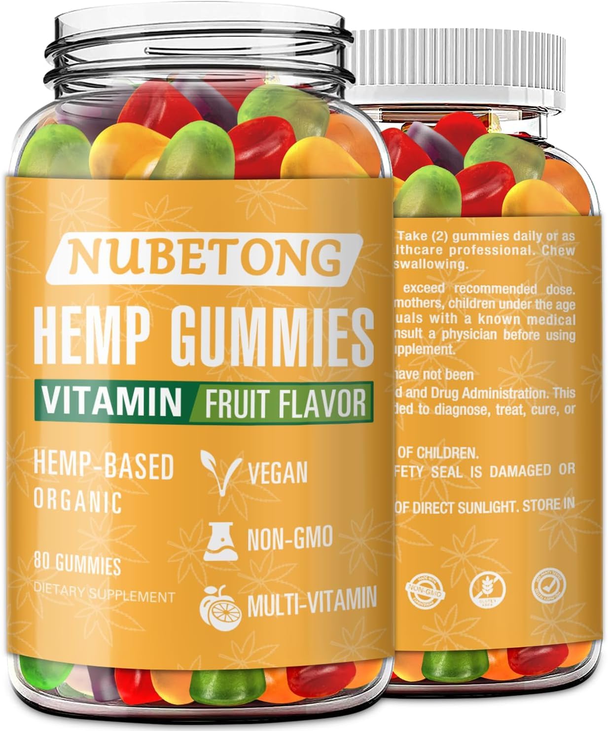 Nubetong Organic Hemp Gummies 80 Count
