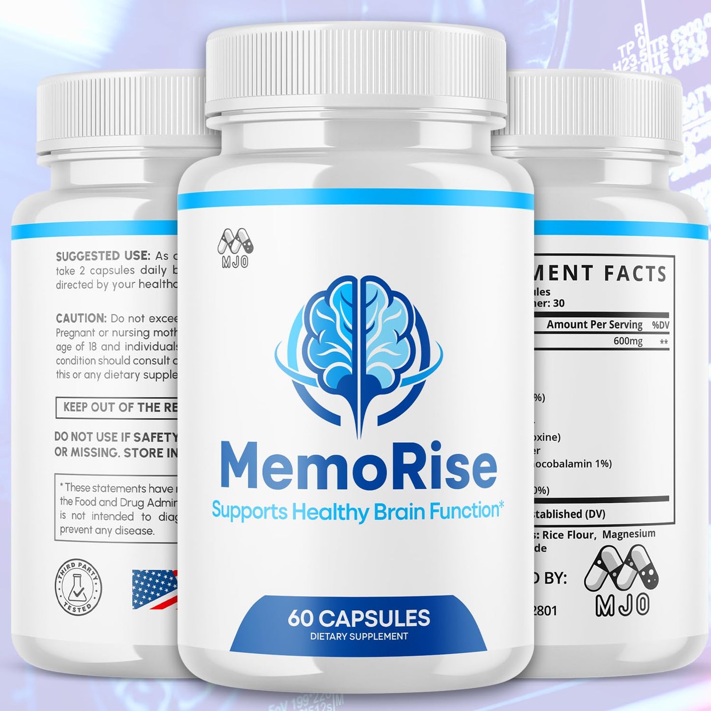 MJO Memo Rise Capsules, 300 Capsules