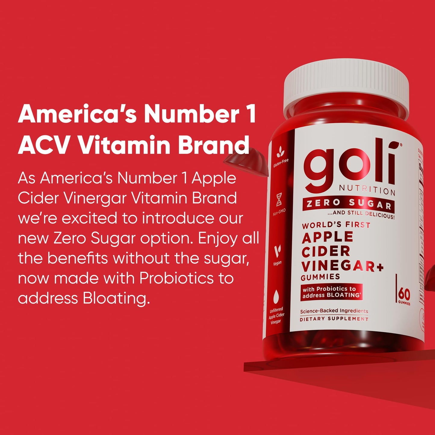 Goli Zero Sugar Trio - World's First 3-in-1 Pre, Post, Probiotic, Apple Cider Vinegar with Vitamin B12 and Probiotics, Ashwagandha & L-Theanine, Vitamin D Gummies, 180 Count