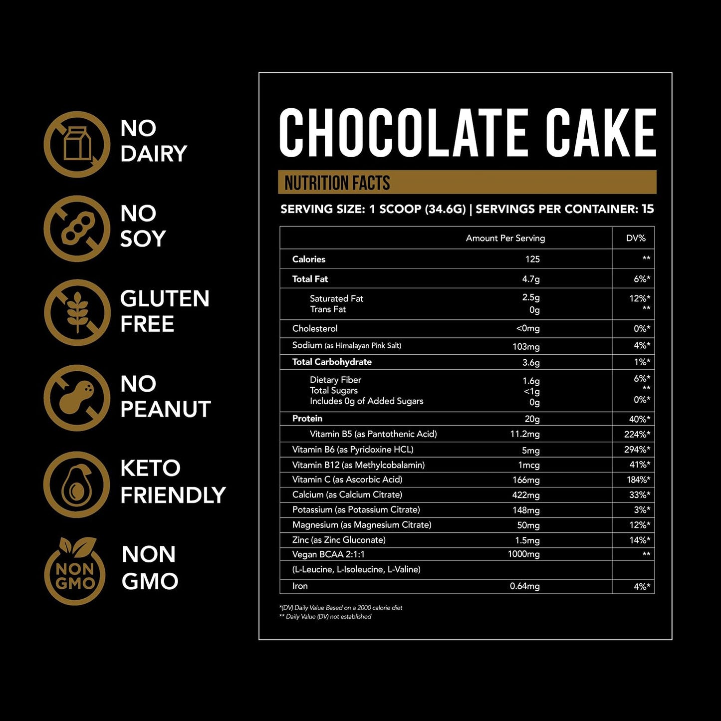 Just Move Protein Powder Chocolate Cake - Vegan (Plant Based), Organic, Dairy Free, Soy Free, Gluten Free, Keto, Peanut Free, 20g Protein, Low Carb, Non-GMO, 19.2 oz