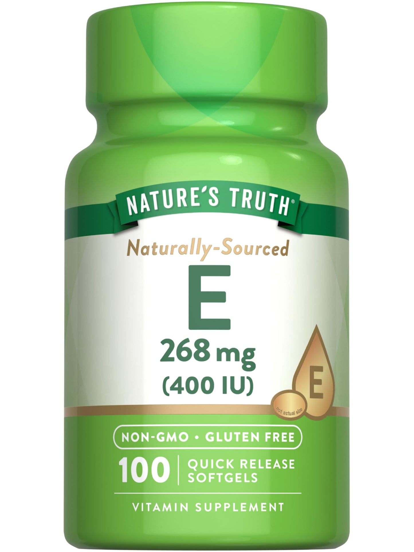 Nature's Truth Vitamin E 400 IU Softgels, 100 Count
