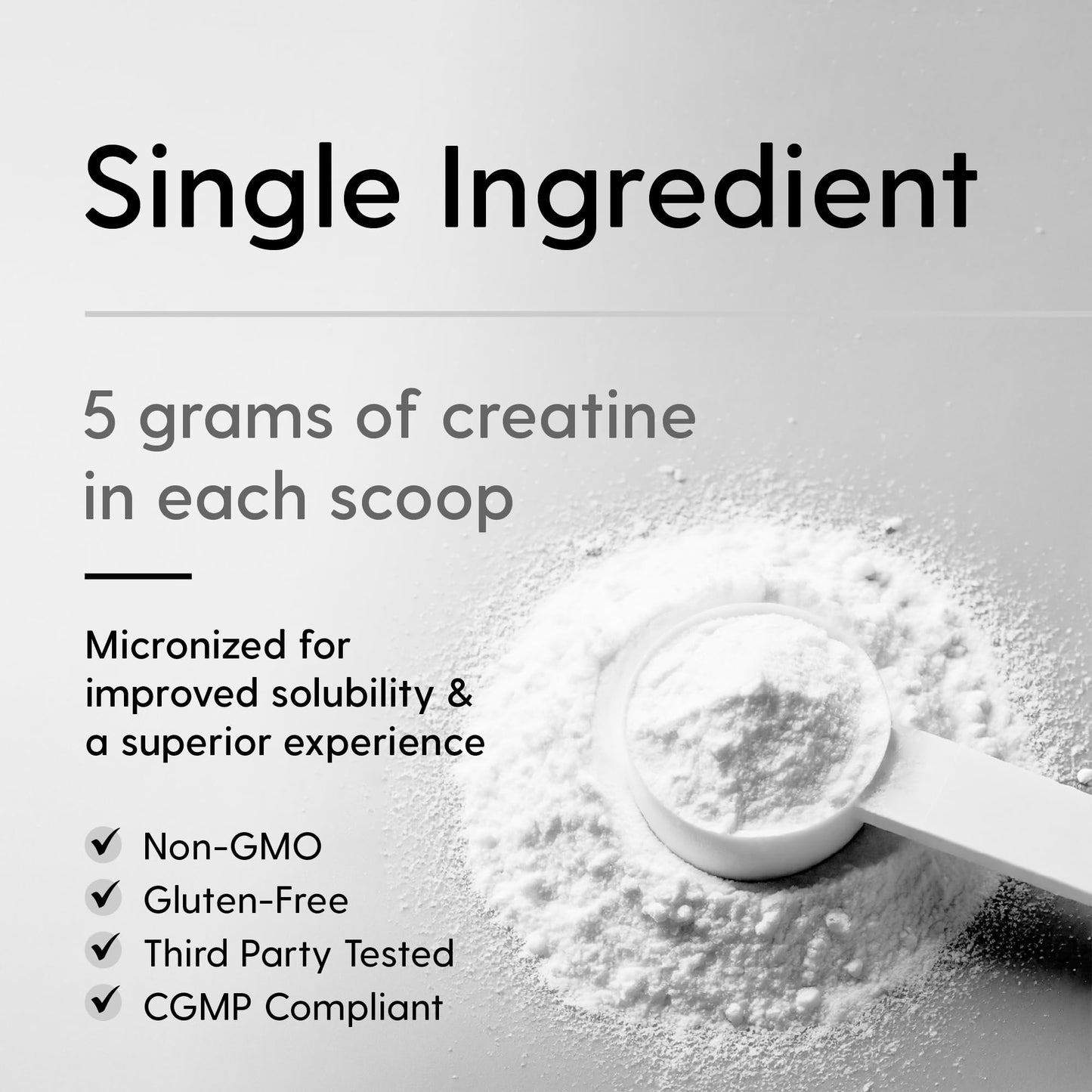 HEARTHY FOODS Creatine Monohydrate Micronized Powder, 100 Servings, 5000mg per Serving (5g), Unflavored, 17.6 oz