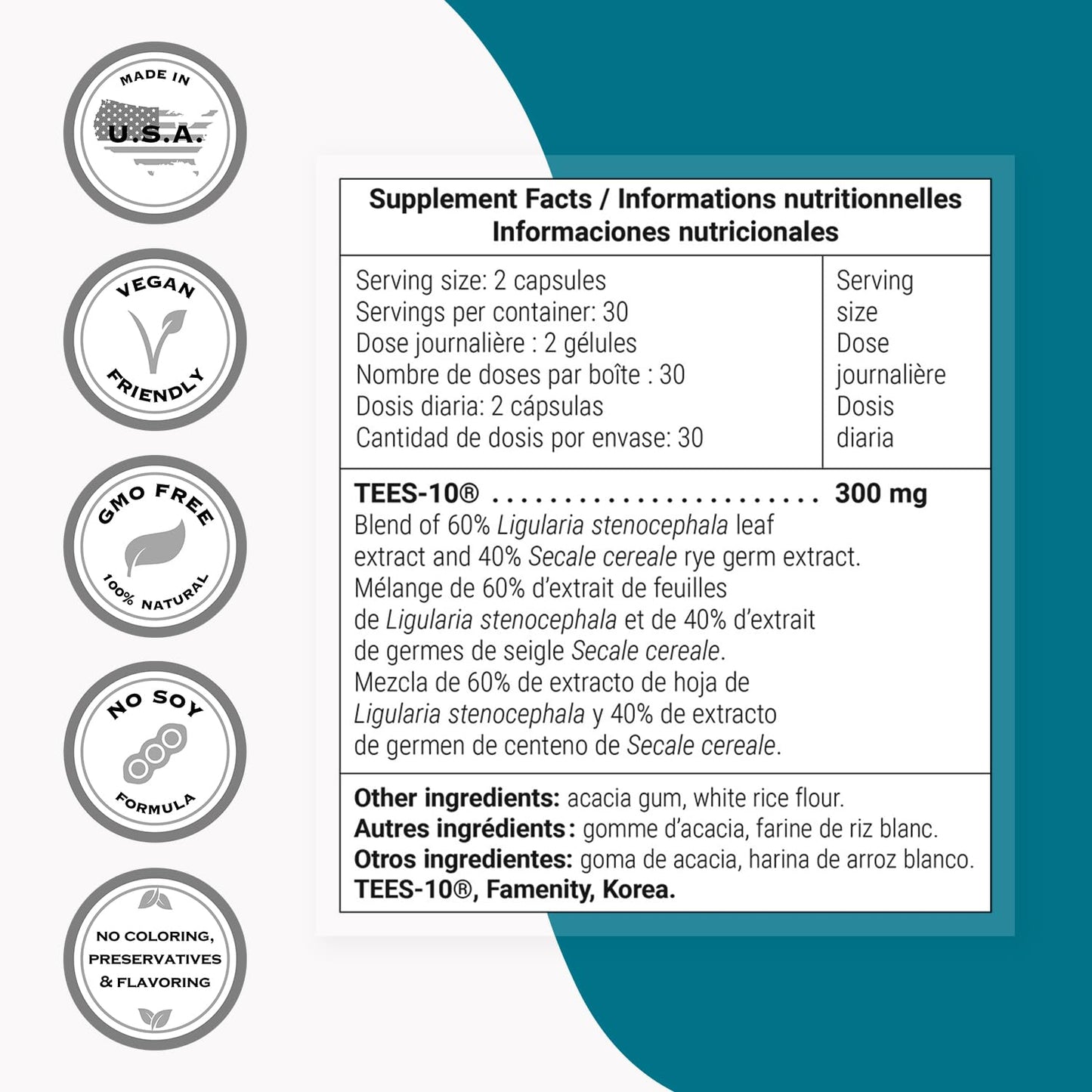 Supersmart Dental & Gingival Formula (Patented) Oral Care Supplement with TEES-10, 60 Vegetarian Capsules