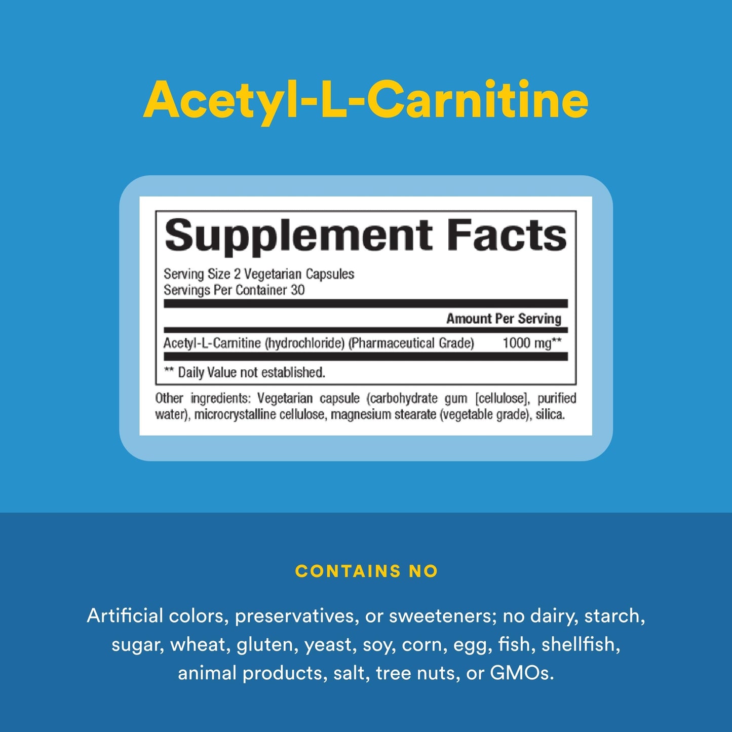 Natural Factors Acetyl L-Carnitine 500 mg Capsules, 60 Count
