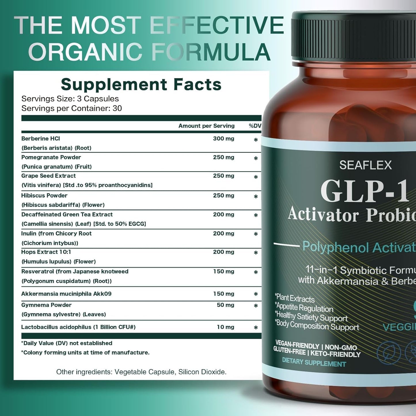 SEAFLEX GLP-1 Multi-Strain Probiotic Capsule, 90 Count
