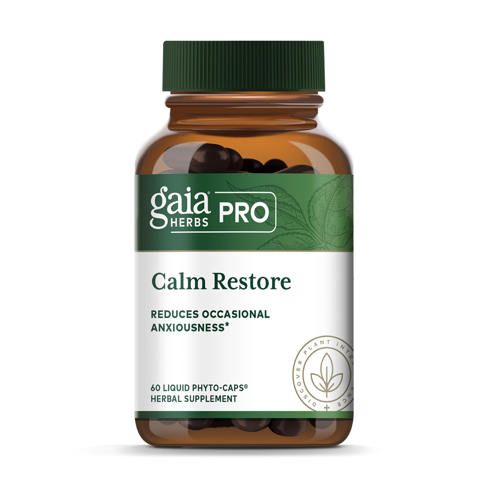 Gaia Herbs PRO Calm Restore - Nervous System Support Supplement Capsules, 60 Count
