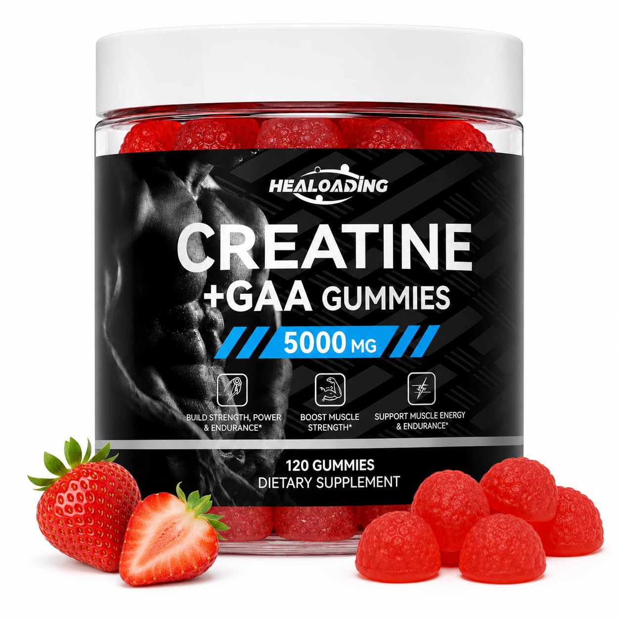 HEALOADING Creatine Monohydrate Gummies with GAA 120 Count