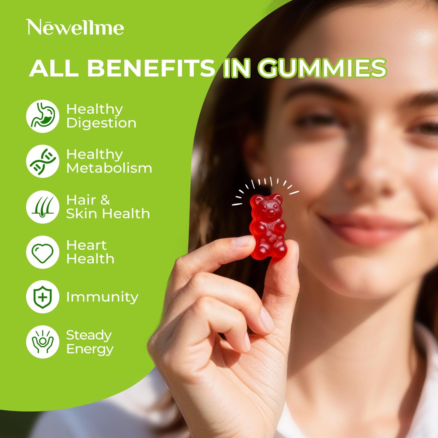NEWELLME ACV Gummies with the Mother & B12 Gummy, 120 Count