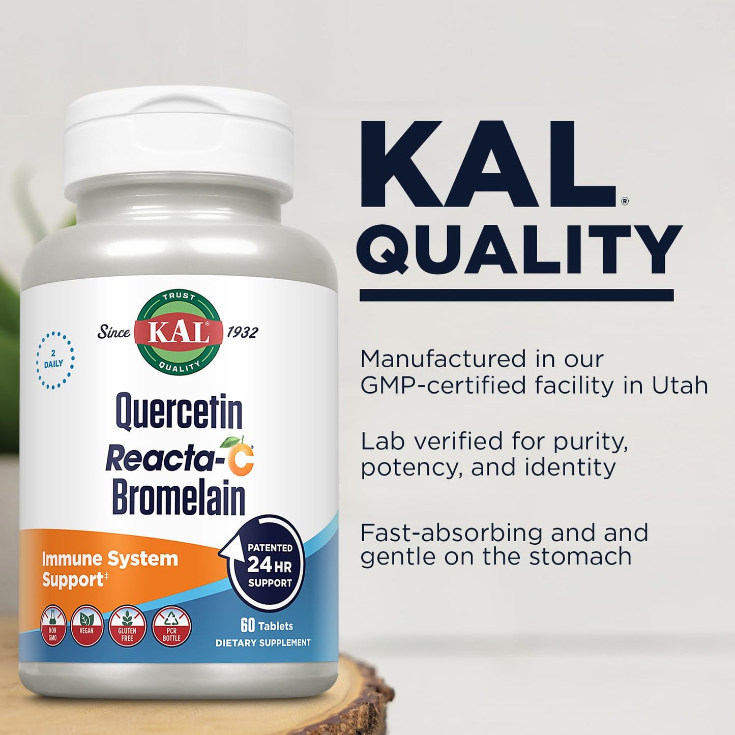 KAL Quercetin with Bromelain Tablets, 60 Tablets