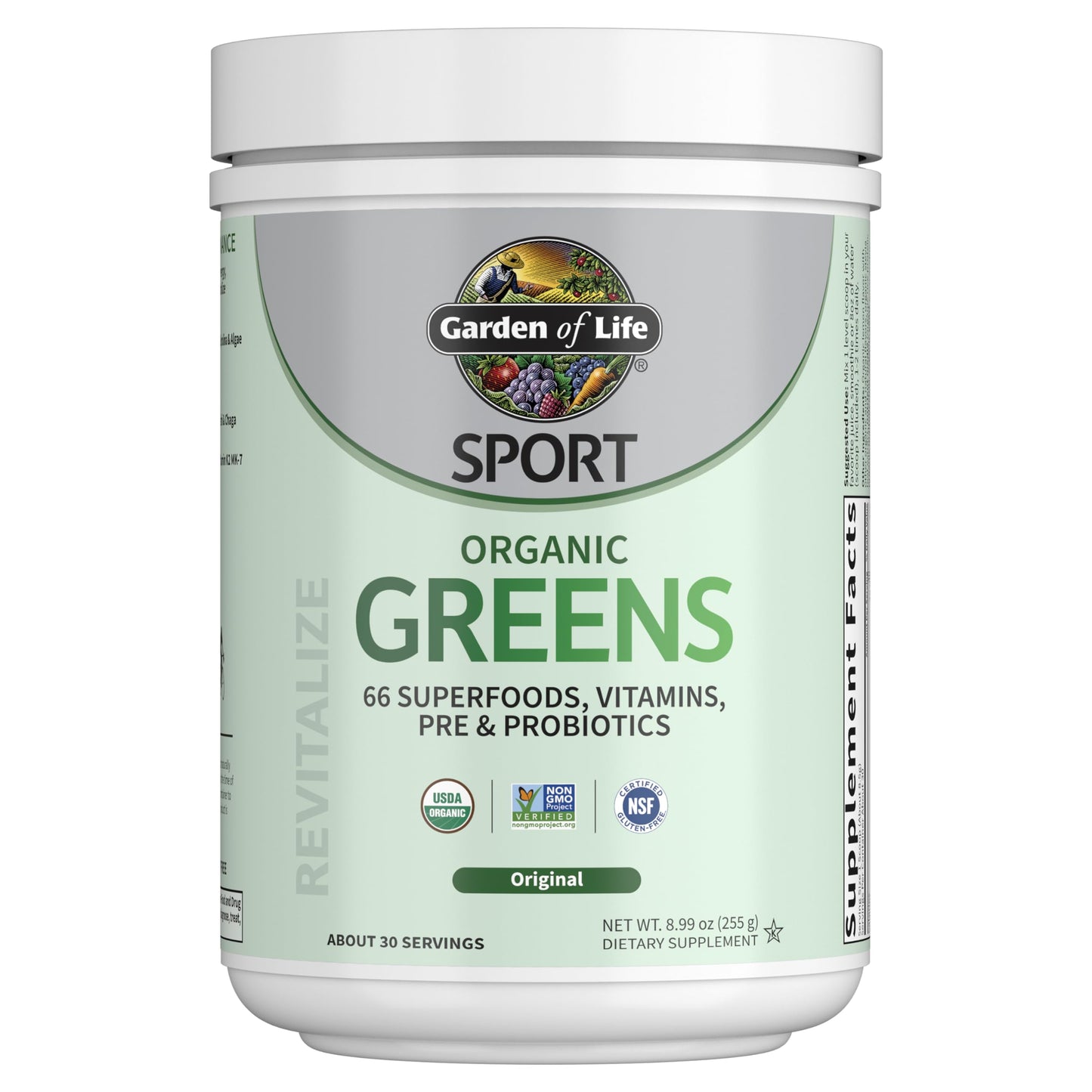 Garden of Life Sport Nutrition Organic Greens Powder, 1 oz