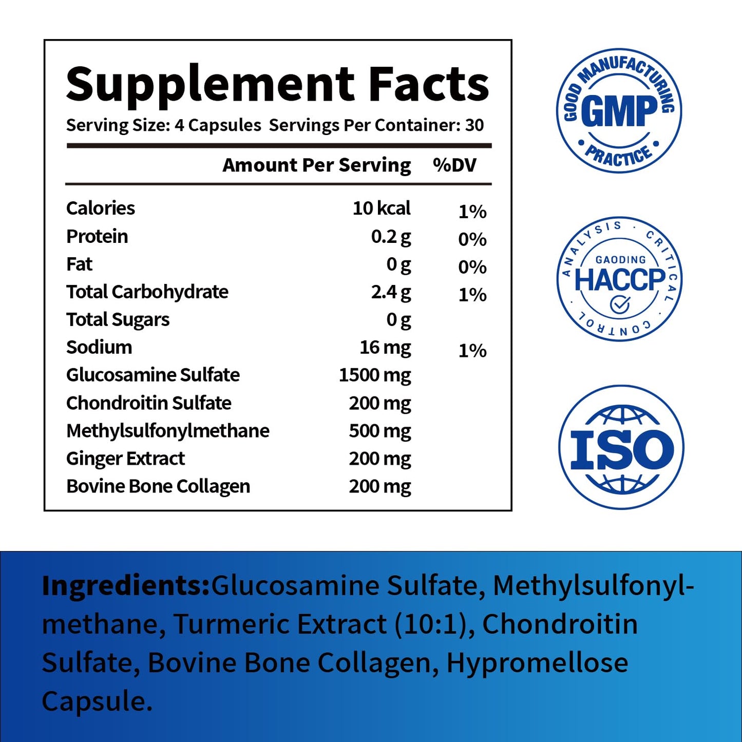 Webuff Glucosamine Chondroitin Turmeric Dietary Supplement 120 Capsules