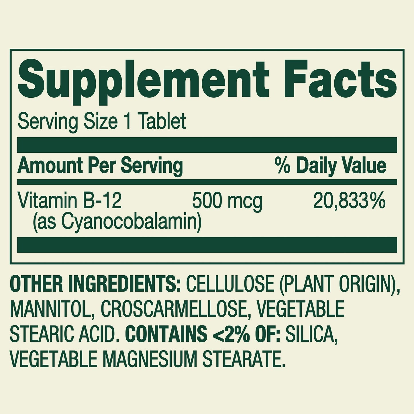 FUSION SHOP STORE Vitamin B12 500mcg Tablets, 100 Tablets