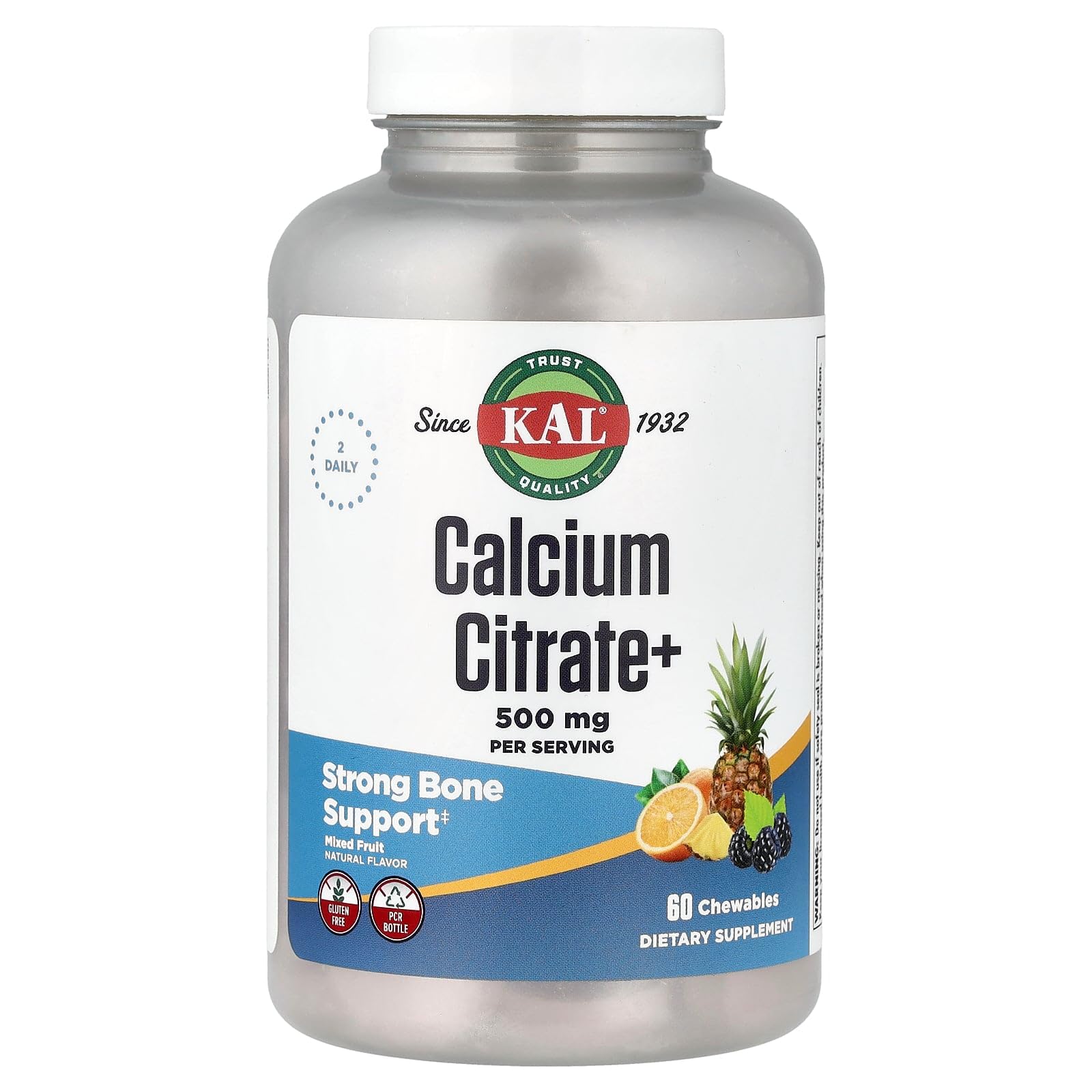 KAL Calcium Citrate+ Chewables, 60 Count