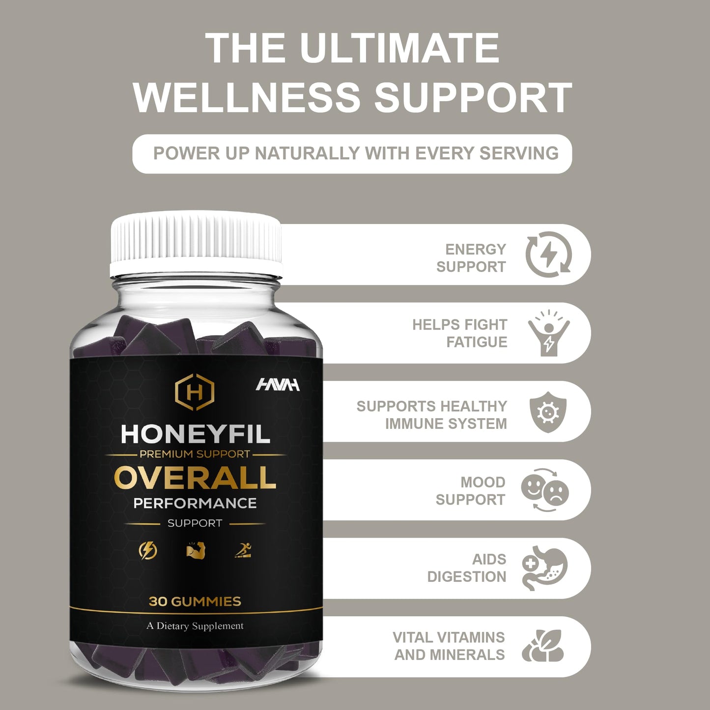 Havah Honeyfil Premium Gummy Support Supplement, 30 Gummies