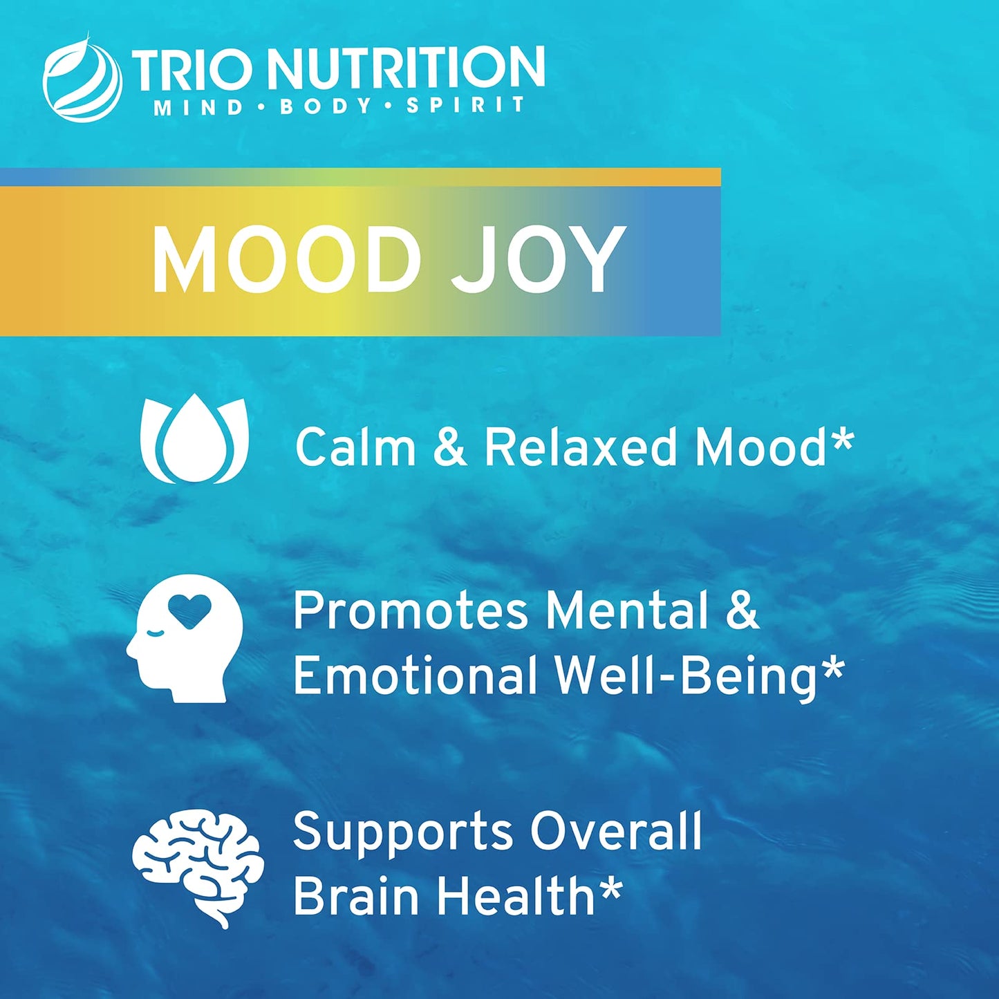 TRIO NUTRITION Mood Joy Turmeric & Ashwagandha Supplement with 5-HTP 60 Capsules