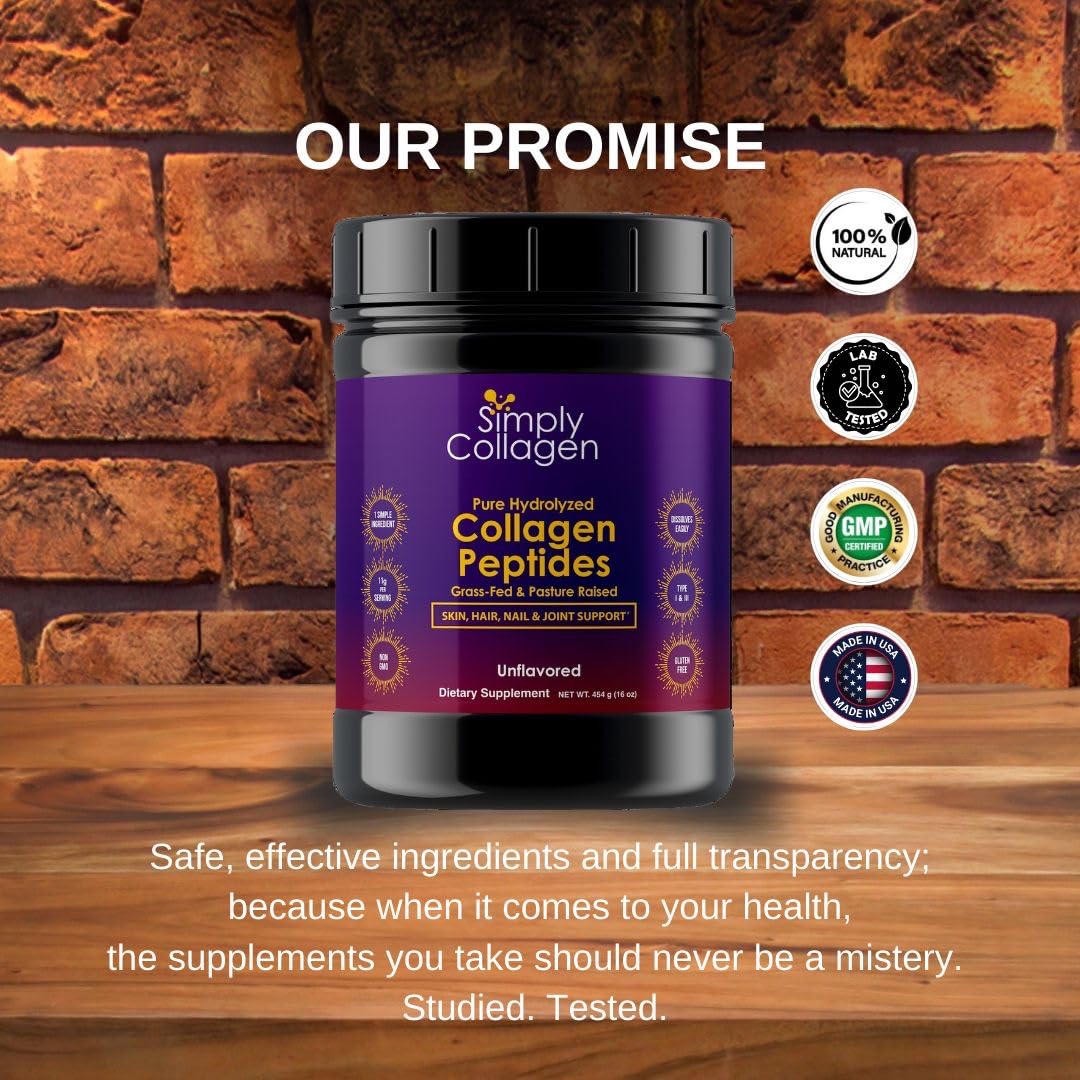 Simply Collagen Hydrolyzed Collagen Peptides Powder 16