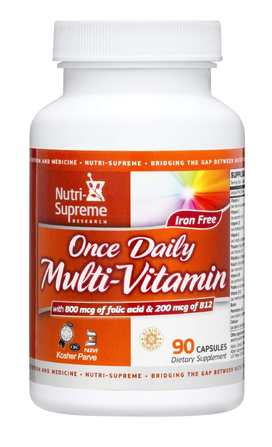 NUTRI-SUPREME RESEARCH Once Daily Multi-Vitamin Capsule 90