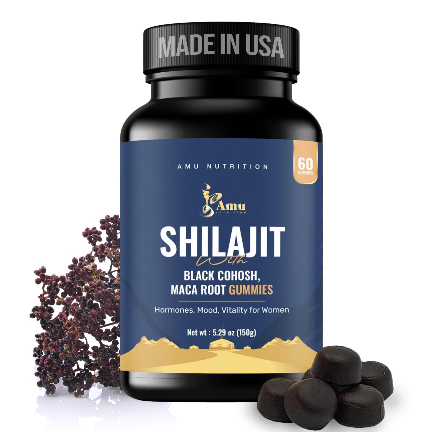 AMU NUTRITION Shilajit Gummies 60 Count