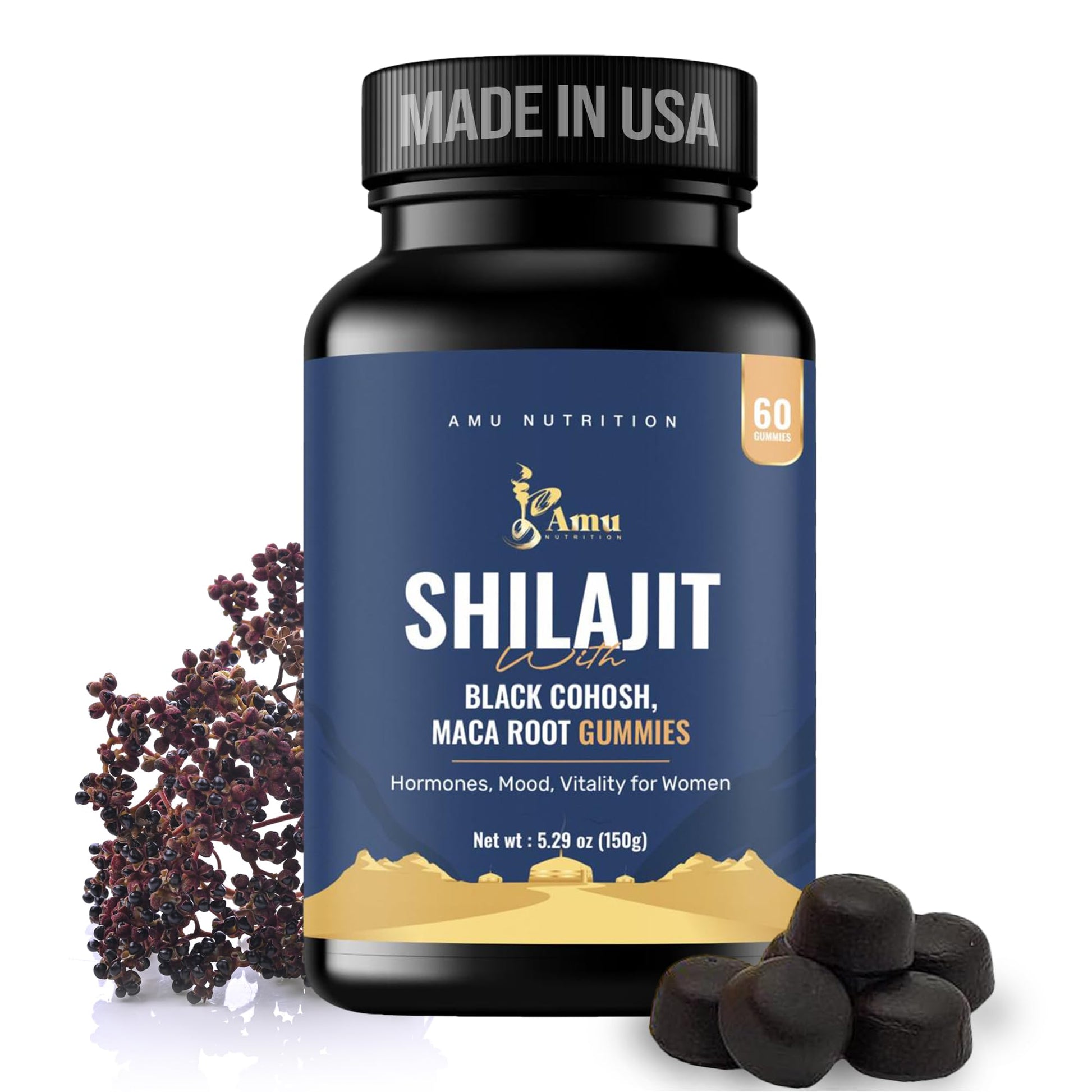 AMU NUTRITION Shilajit Gummies 60 Count