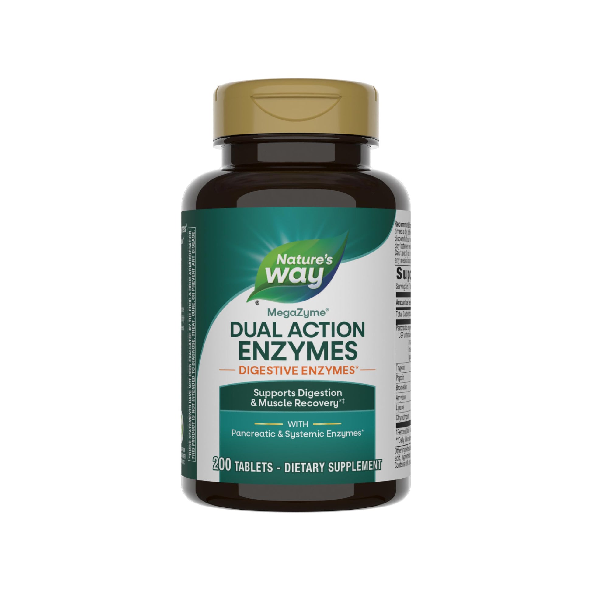 Nature's Way Mega-Zyme Pancreatic & Systemic Enzymes Tablet, 200 Tablets