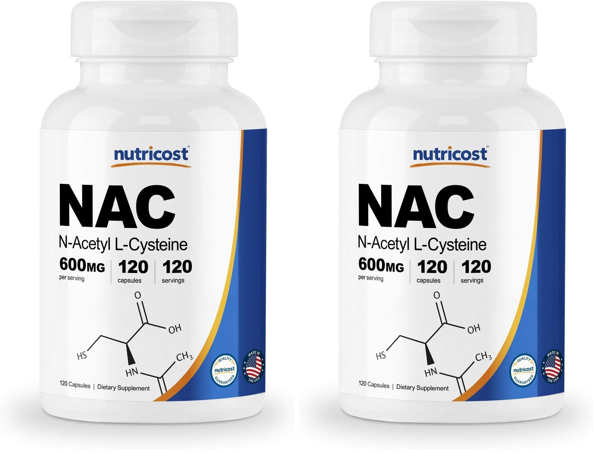 Nutricost N-Acetyl L-Cysteine (NAC) 600mg Capsules, 240 Count