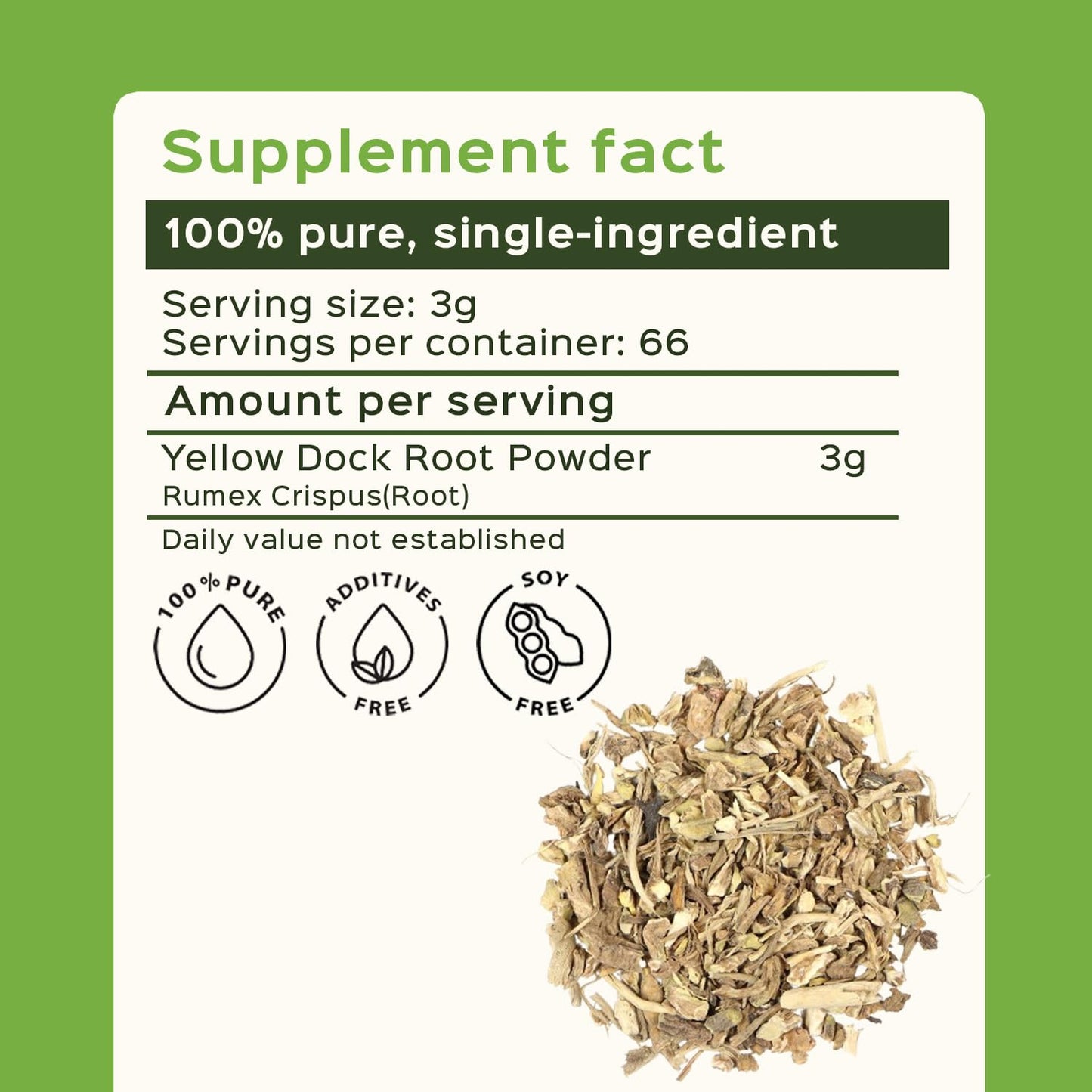 bixa BOTANICAL Yellow Dock Root Powder 7 oz