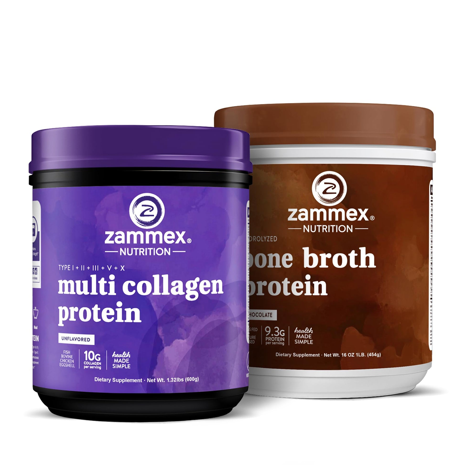 Zammex Multi Collagen Peptides+Chocolate Bone Broth Powder 1